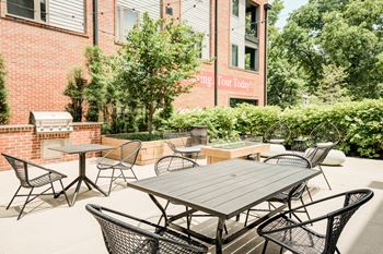 Outdoor grill with patio